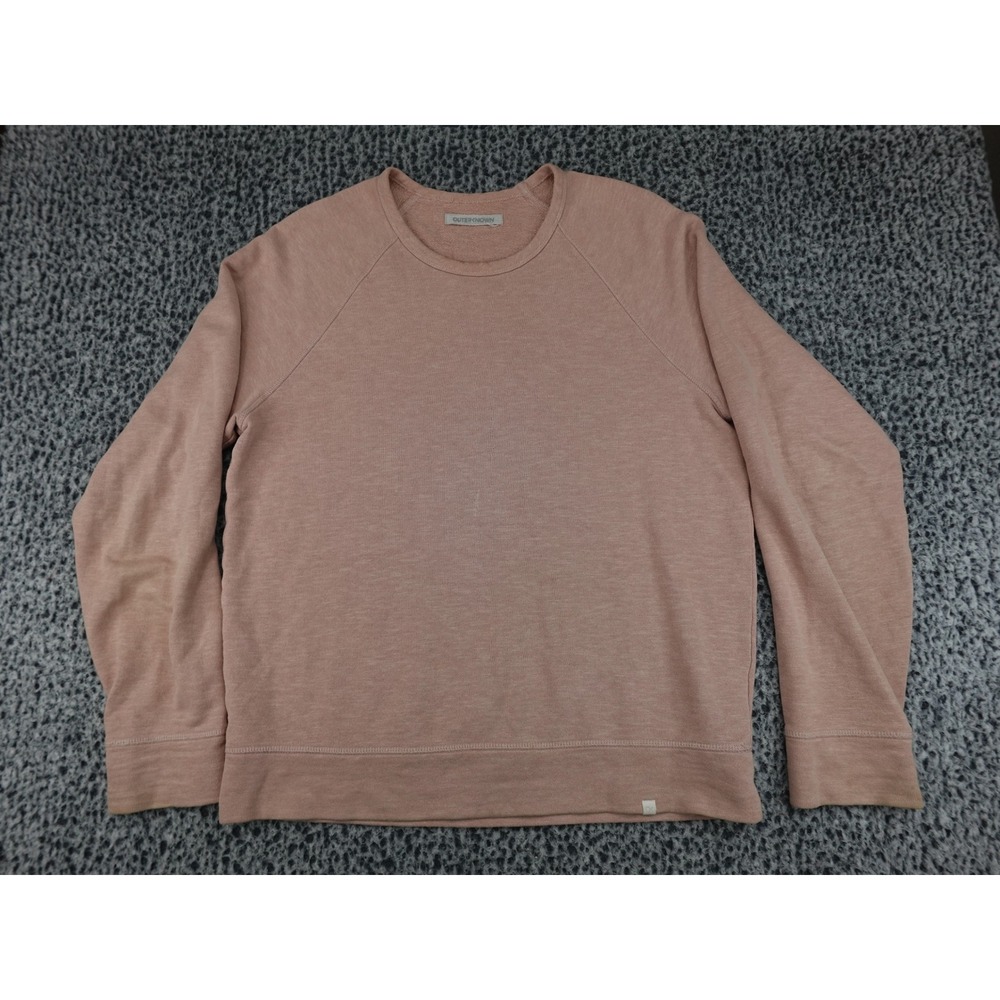 Outerknown Sweatshirt Mens L‎ Pink Hemp Organic Cotton Crewneck Raglan